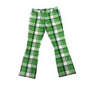 Loudmouth Women’s Green Plaid Golf Pants Cotton Statement Preppy Y2K Size 6